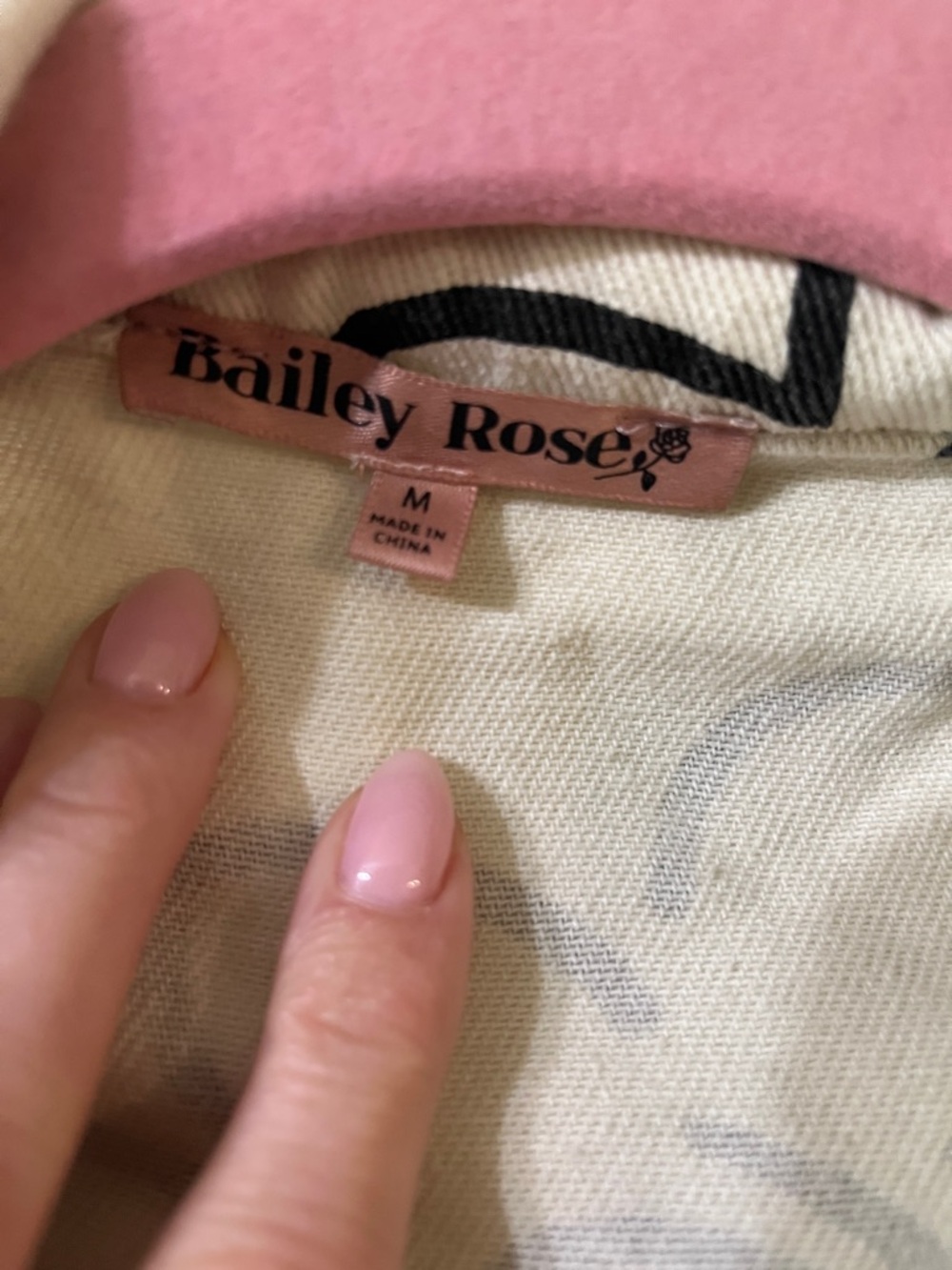 Cream Floral Print Light Denim Jacket - Picture 2 of 3